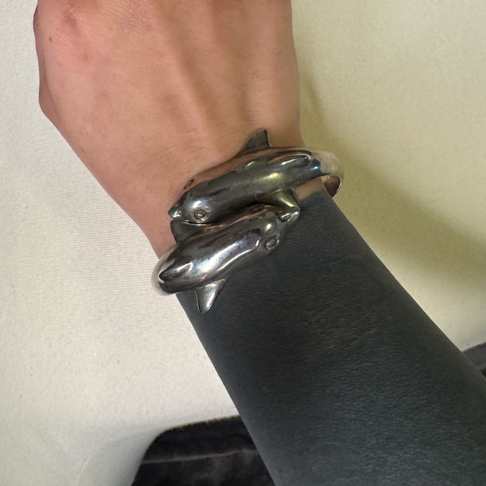 Dolphin Silver Bracelet Adjustable - image 1
